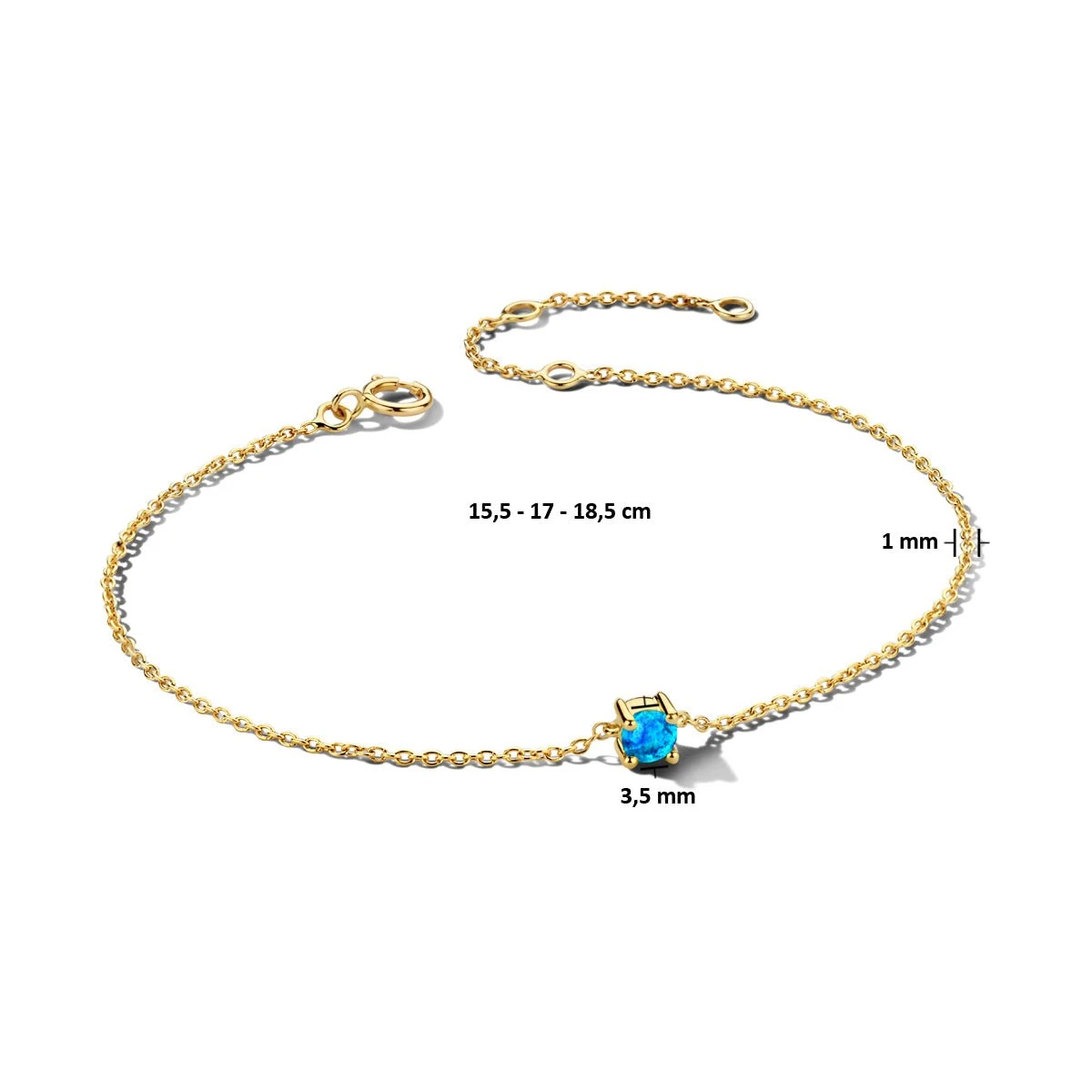 December Birthstone Bracelet 14K Yellow Gold 2 December Birthstone Bracelet 14K Yellow Gold - Afbeelding 2