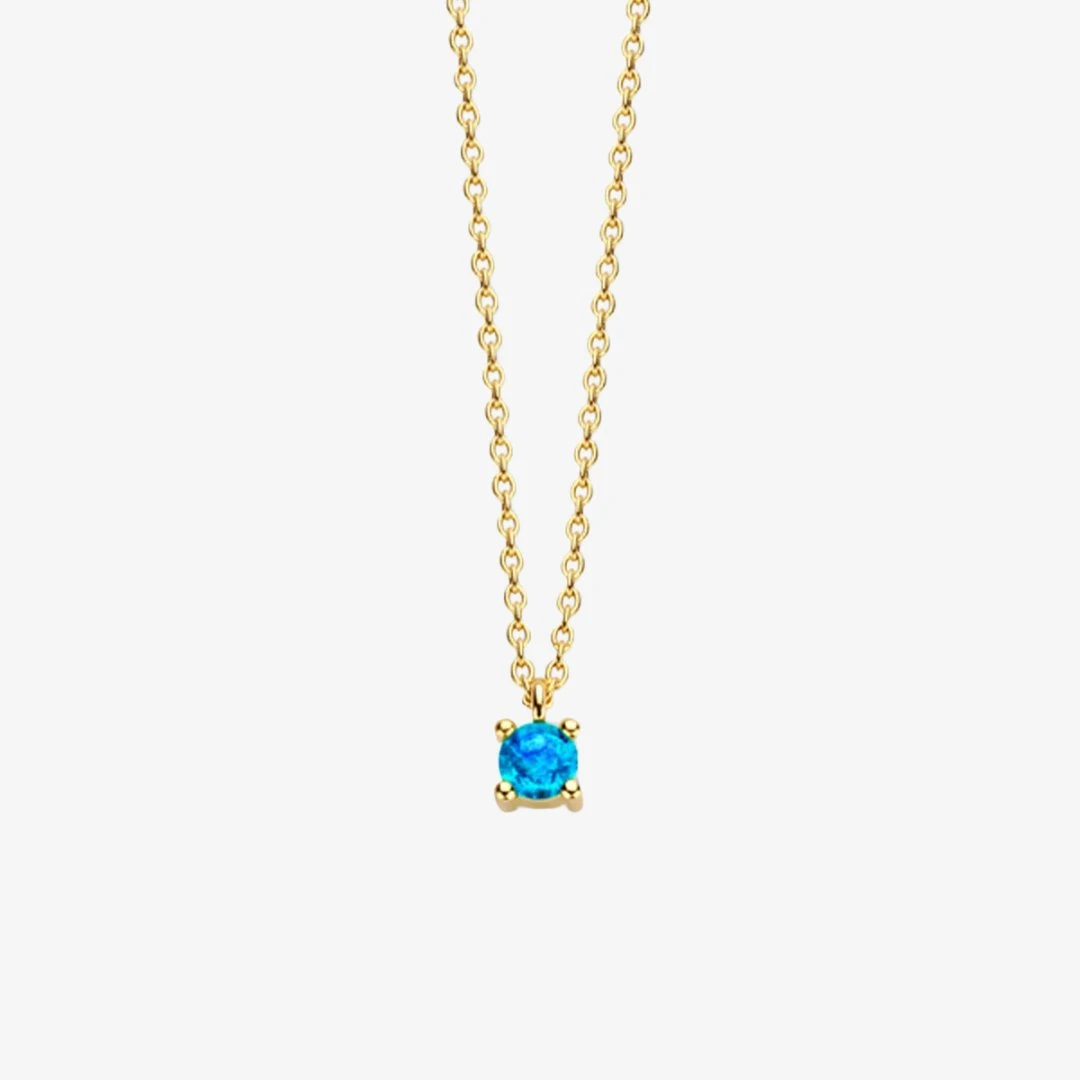 December Birthstone Necklace 14K Yellow Gold 1 December Birthstone Necklace 14K Yellow Gold