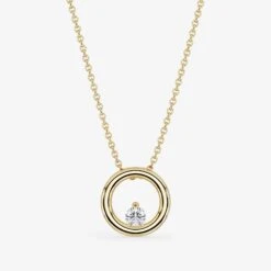 Drop Circle Necklace Brilliant Cut Diamond 14K Gold -Royal Coster drop circle necklace brilliant cut diamond 14k gold royal coster diamonds 458942