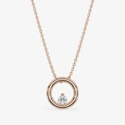 Drop Circle Necklace Brilliant Cut Diamond 14K Gold -Royal Coster drop circle necklace brilliant cut diamond 14k gold royal coster diamonds 877945