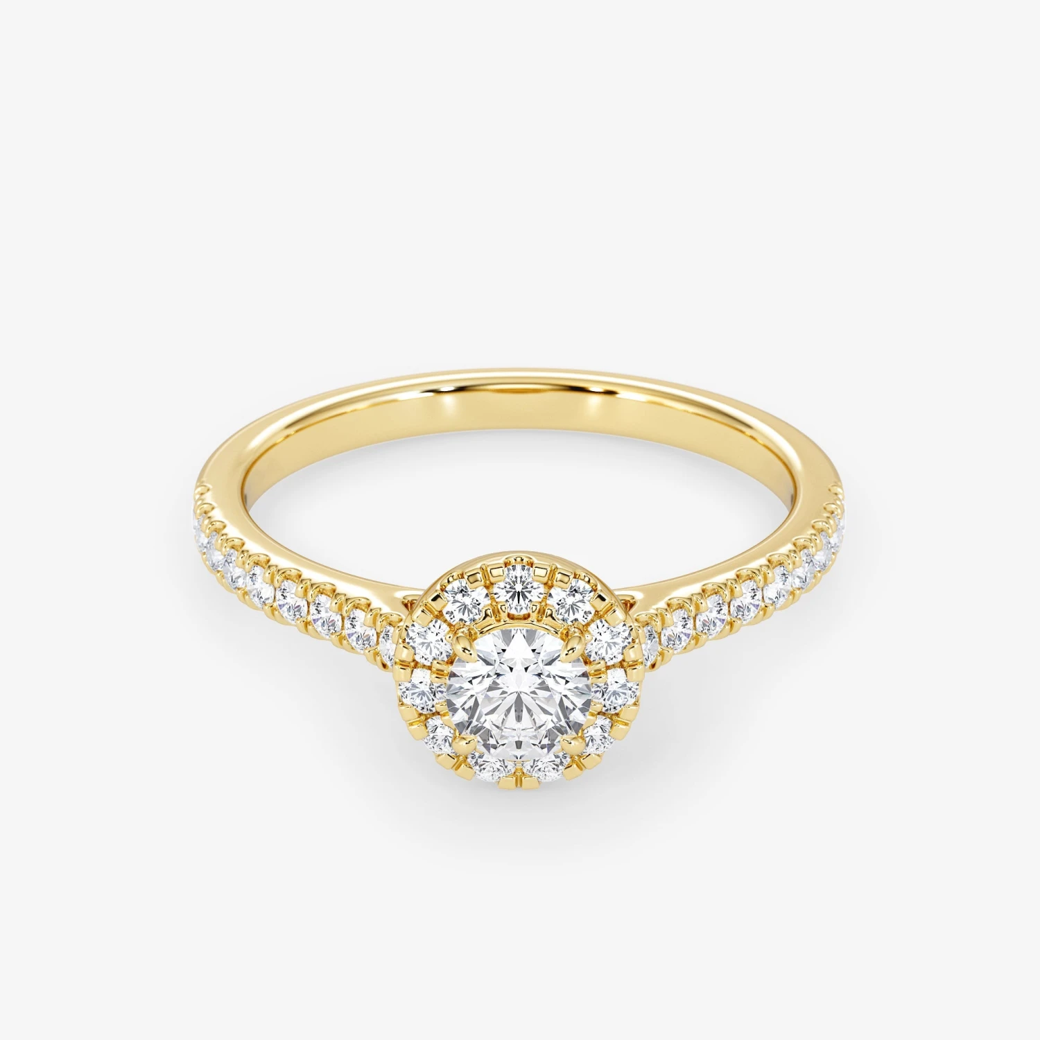 Embellished Halo 0.25 Carat Brilliant Cut Diamond 18K Gold Ring 5 Embellished Halo 0.25 Carat Brilliant Cut Diamond 18K Gold Ring - Afbeelding 5