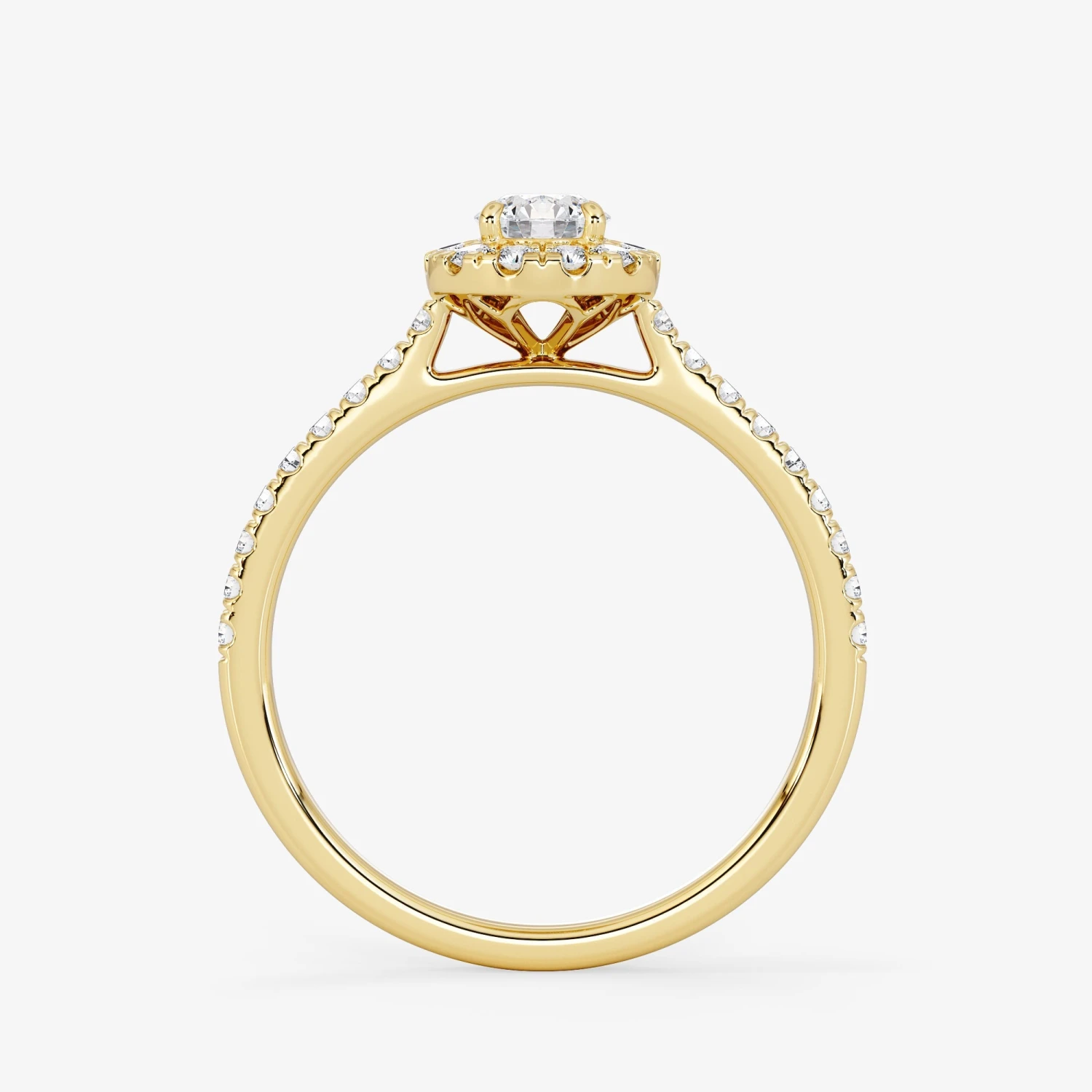 Embellished Halo 0.25 Carat Brilliant Cut Diamond 18K Gold Ring 6 Embellished Halo 0.25 Carat Brilliant Cut Diamond 18K Gold Ring - Afbeelding 6