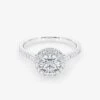 Embellished Halo 0.70 Carat Brilliant Cut Diamond 18K Gold Ring