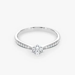 Embellished Solitaire 0.25 Carat Brilliant Cut Diamond 18K Gold Ring -Royal Coster embellished solitaire 025 carat brilliant cut diamond 18k gold ring royal coster diamonds 190092