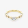 Embellished Solitaire 0.25 Carat Brilliant Cut Diamond 18K Gold Ring
