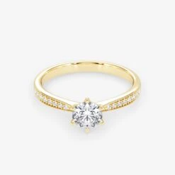 Embellished Solitaire 0.50 Carat Brilliant Cut Diamond 18K Gold Ring -Royal Coster embellished solitaire 050 carat brilliant cut diamond 18k gold ring royal coster diamonds 765925