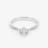 Embellished Solitaire 0.50 Carat Brilliant Cut Diamond 18K Gold Ring