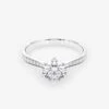 Embellished Solitaire 0.70 Carat Brilliant Cut Diamond 18K Gold Ring