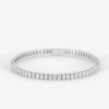 Emerald Cut Diamond Tennis Bracelet 18K White Gold
