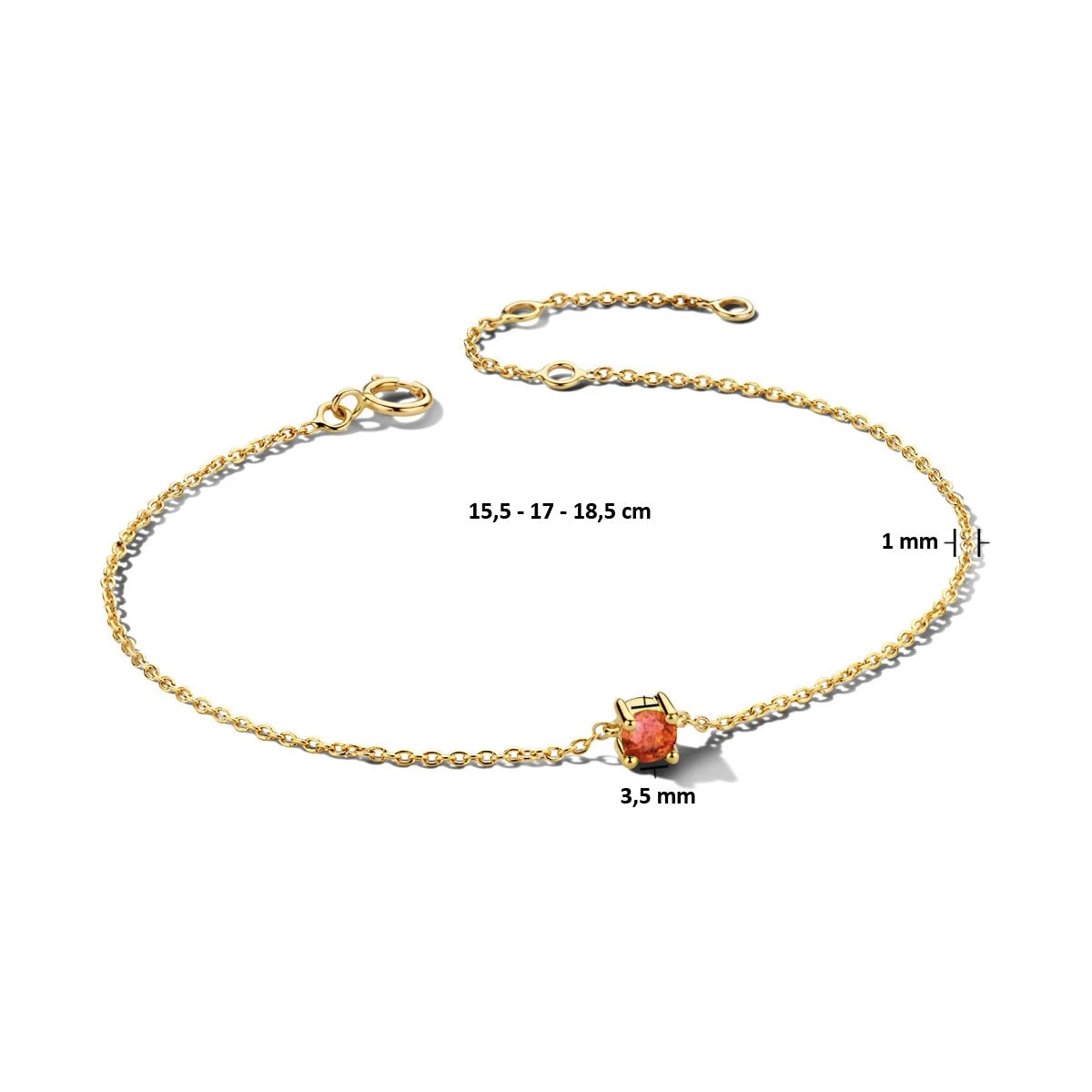 January Birthstone Bracelet 14K Yellow Gold 2 January Birthstone Bracelet 14K Yellow Gold - Afbeelding 2