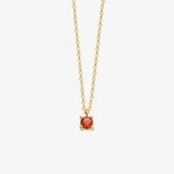 January Birthstone Necklace 14K Yellow Gold