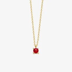 July Birthstone Necklace 14K Yellow Gold