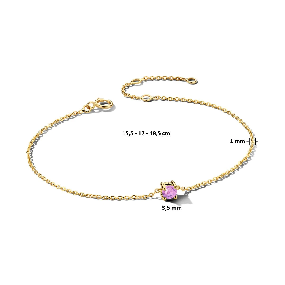 June Birthstone Bracelet 14K Yellow Gold 2 June Birthstone Bracelet 14K Yellow Gold - Afbeelding 2