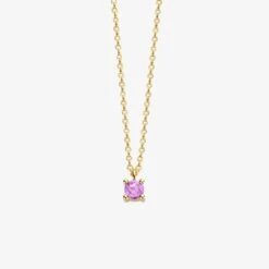 June Birthstone Necklace 14K Yellow Gold