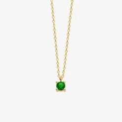 May Birthstone Necklace 14K Yellow Gold