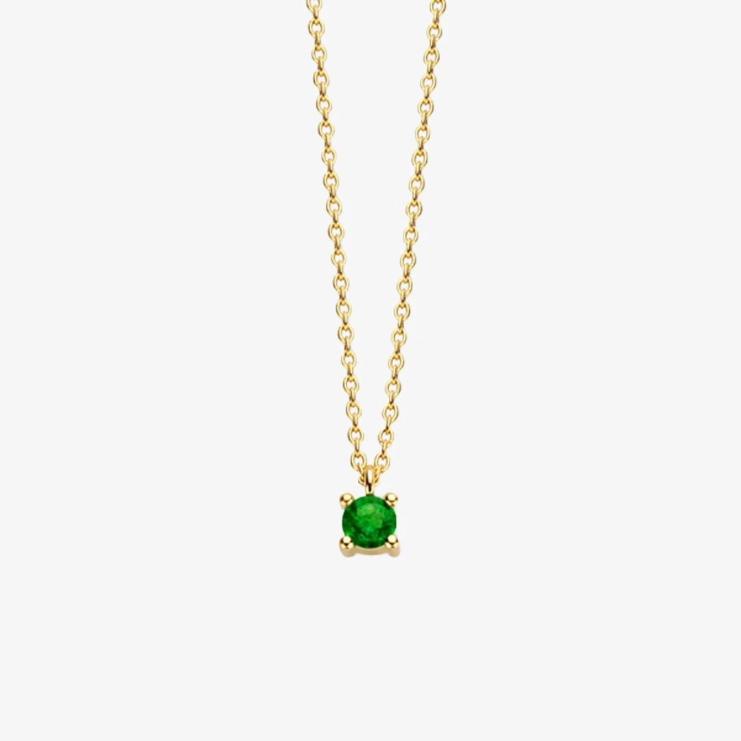 May Birthstone Necklace 14K Yellow Gold 1 May Birthstone Necklace 14K Yellow Gold