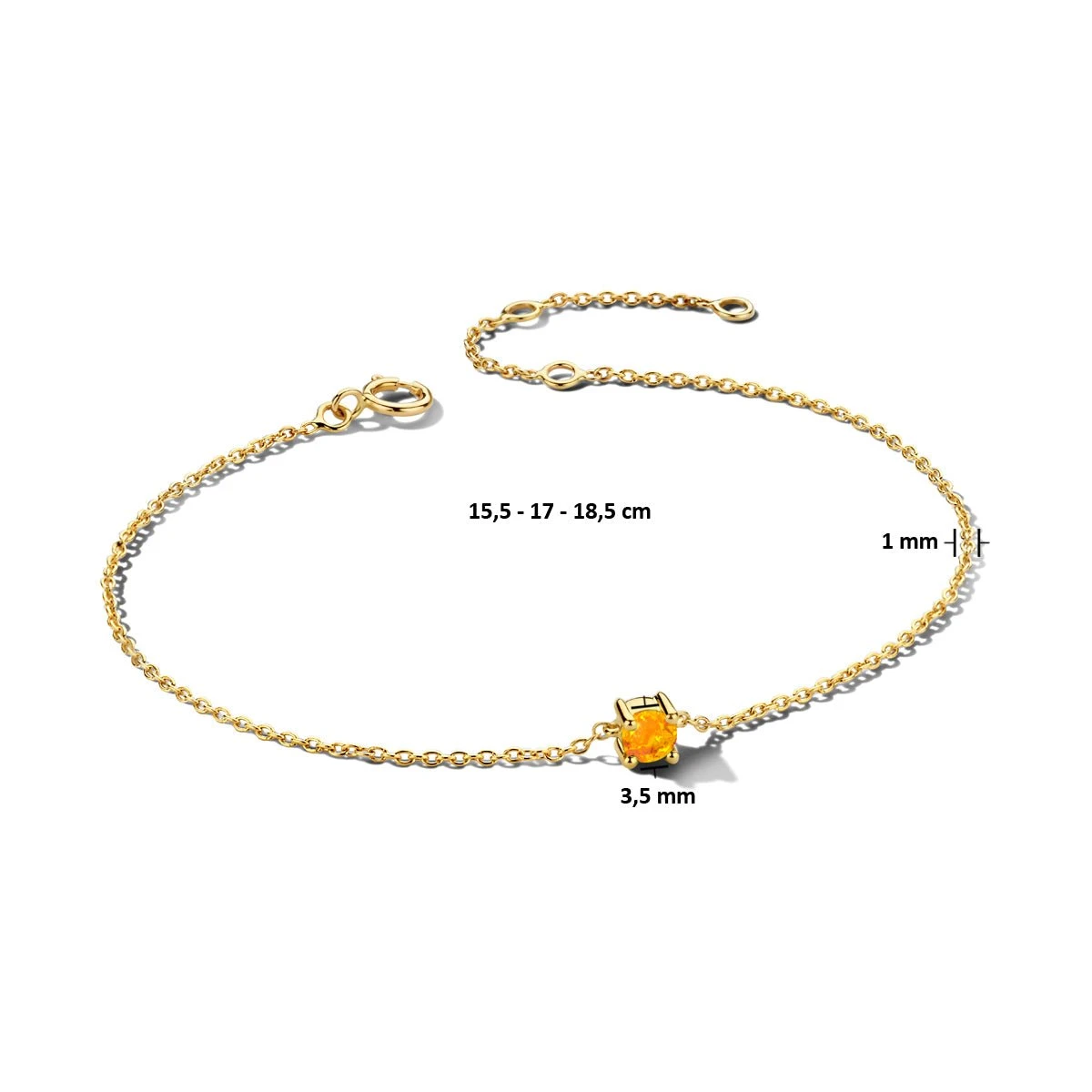 November Birthstone Bracelet 14K Yellow Gold 2 November Birthstone Bracelet 14K Yellow Gold - Afbeelding 2