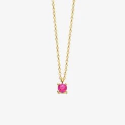 October Birthstone Necklace 14K Yellow Gold