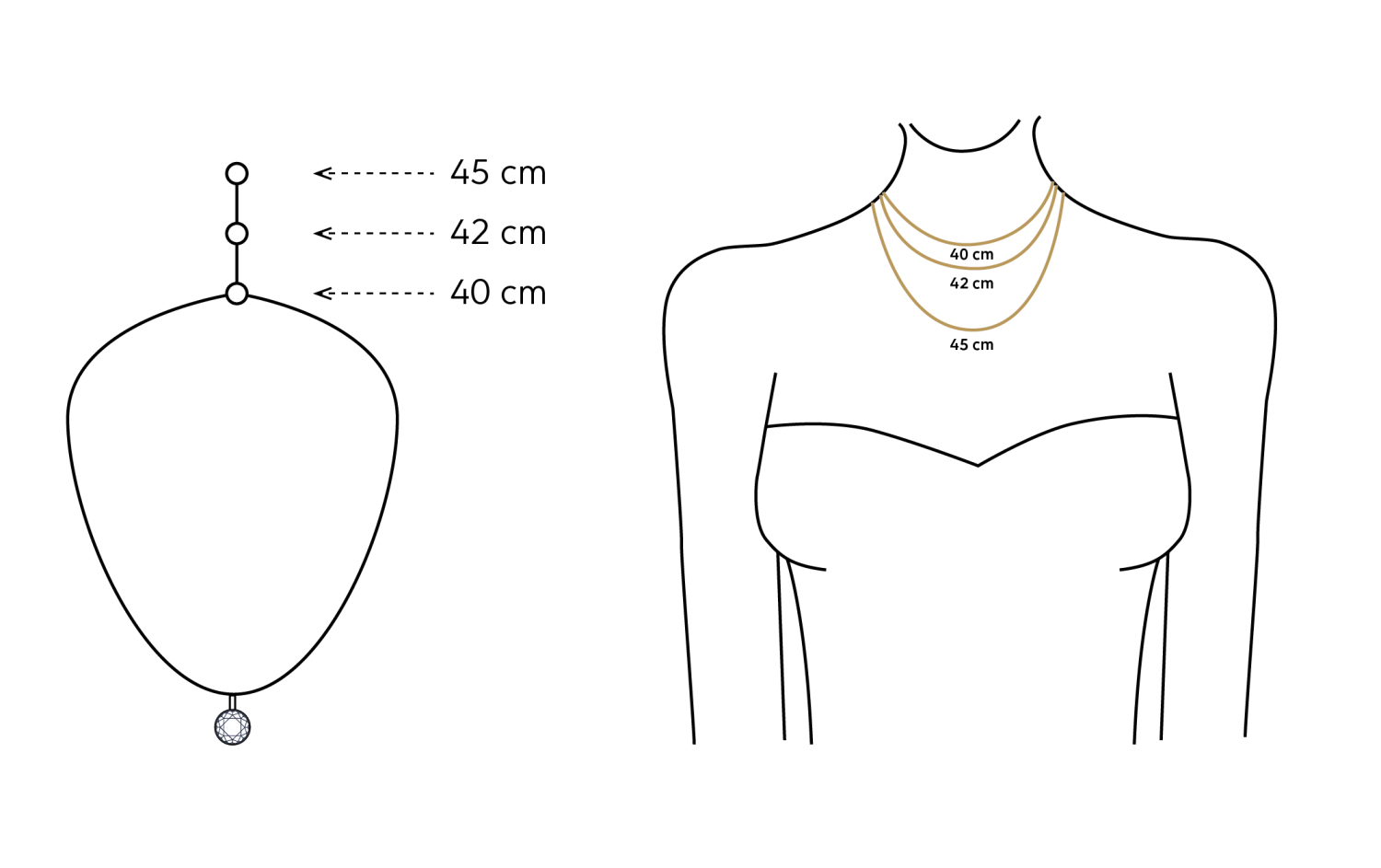 Oval Cut Necklace 3 Oval Cut Necklace - Afbeelding 3