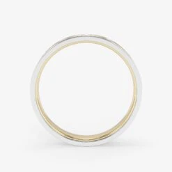 18K Bi-Color Gold Diamond Pave Split Brushed Wedding Ring 6 18K Bi-Color Gold Diamond Pave Split Brushed Wedding Ring -Royal Coster royal coster diamonds 015 18k white yellow gold carat wedding ring royal coster diamonds 460957