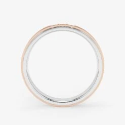 14K Bi-Color Gold Diamond Cluster Brushed Wedding Ring -Royal Coster royal coster diamonds 015 carat 18k gold wedding ring royal coster diamonds 150758