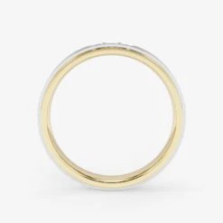 14K Bi-Color Gold Diamond Cluster Brushed Wedding Ring -Royal Coster royal coster diamonds 015 carat 18k gold wedding ring royal coster diamonds 197653