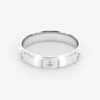 18K Gold Diamond Inserts Brushed Wedding Ring