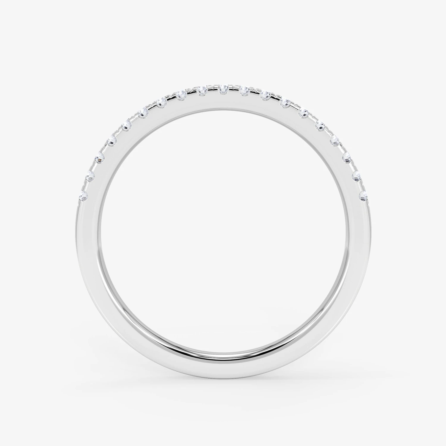 18K Gold 0.18 Carat Half Eternity Diamond Wedding Ring 3 18K Gold 0.18 Carat Half Eternity Diamond Wedding Ring - Afbeelding 3