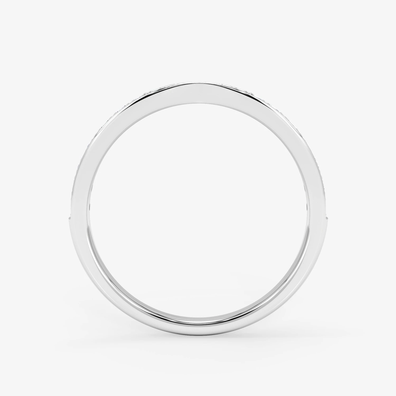 18K Gold Tapered Half Eternity Diamond Wedding Ring 3 18K Gold Tapered Half Eternity Diamond Wedding Ring - Afbeelding 3