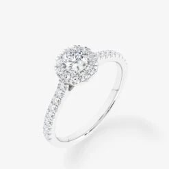 Embellished Halo 0.25 Carat Brilliant Cut Diamond 18K Gold Ring 12 Embellished Halo 0.25 Carat Brilliant Cut Diamond 18K Gold Ring -Royal Coster royal coster diamonds 025 carat brilliant cut diamond 18k gold ring halo with side stones royal coster diamonds 109157