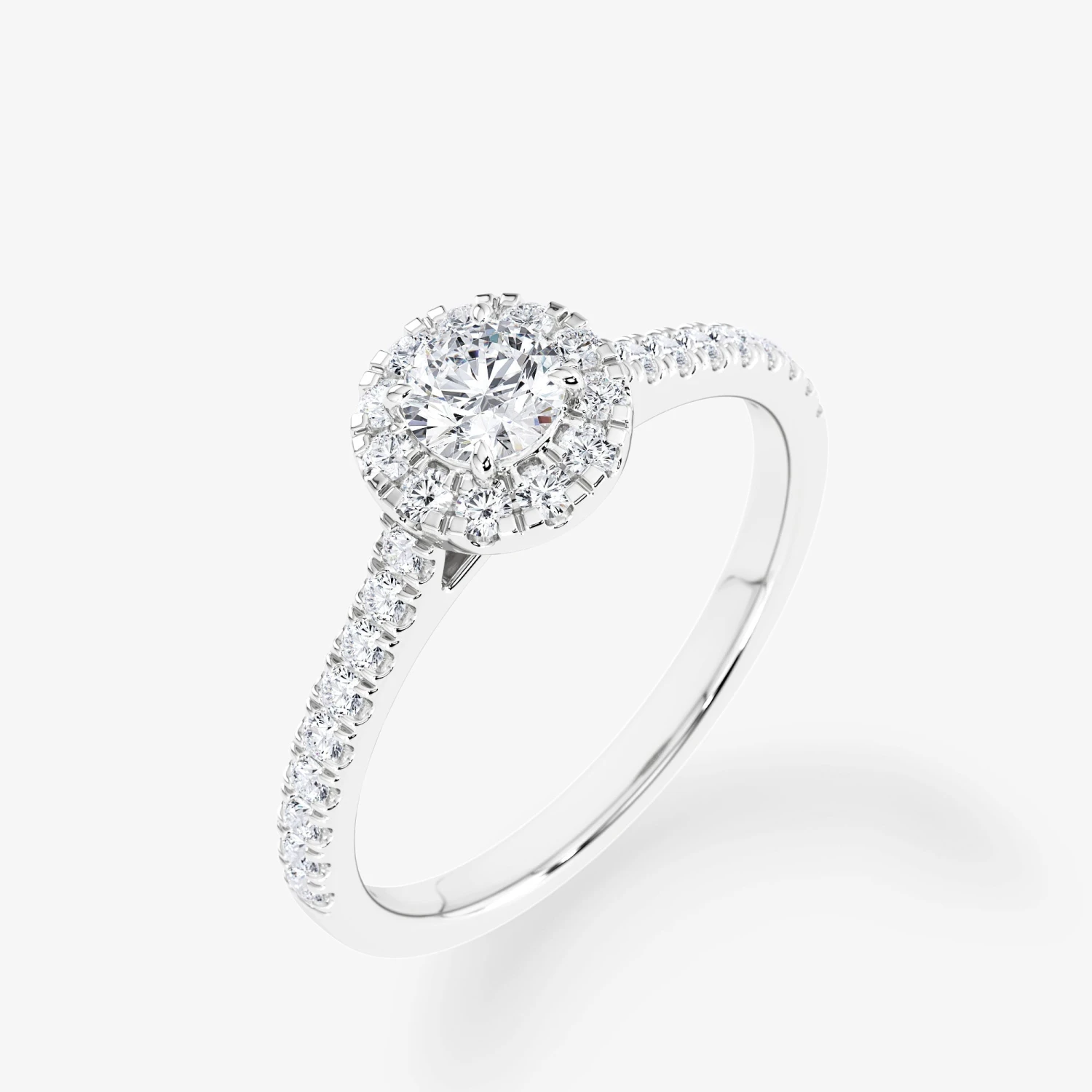 Embellished Halo 0.25 Carat Brilliant Cut Diamond 18K Gold Ring 4 Embellished Halo 0.25 Carat Brilliant Cut Diamond 18K Gold Ring - Afbeelding 4