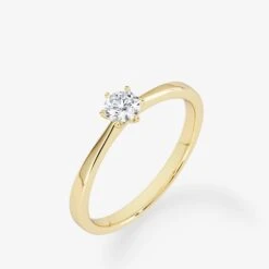Solitaire 0.25 Carat Brilliant Cut Diamond 18K Gold Ring -Royal Coster royal coster diamonds 025 carat brilliant cut diamond 18k gold ring royal coster diamonds 404957