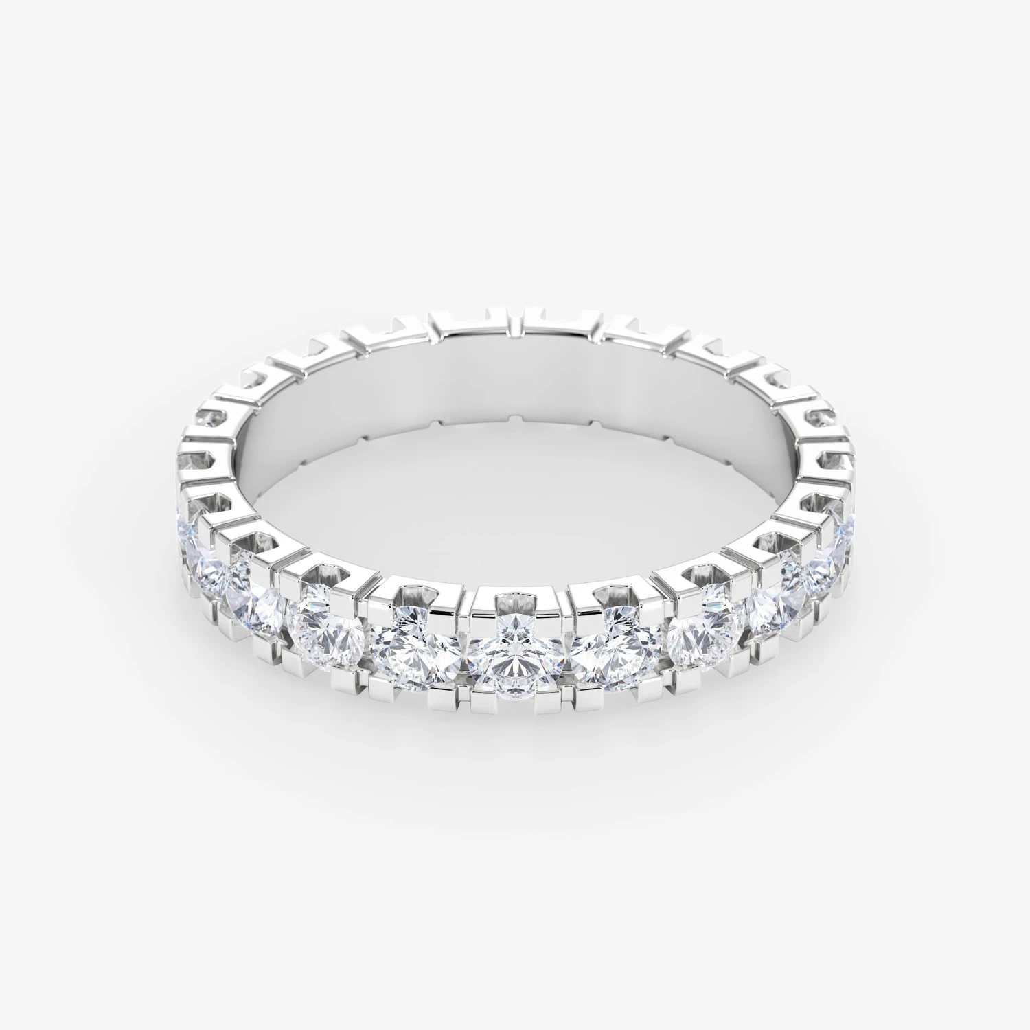 18K Gold 2.10 Carat Eternity Diamond Wedding Ring 3 18K Gold 2.10 Carat Eternity Diamond Wedding Ring - Afbeelding 3