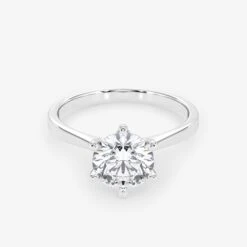 Solitaire 1.50 Carat Brilliant Cut Diamond 18K Gold Ring